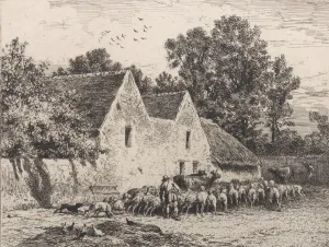 A Farm, 1864. Creator: Charles Emile Jacque