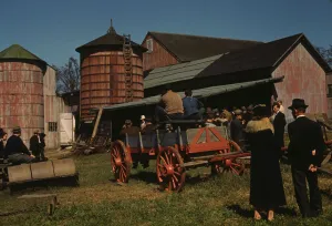 Carriage Gallery: Farm auction, Derby, Conn. 1940. Creator: Jack Delano