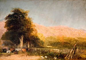 Gwynedd Collection: A Farm at Bettws-y-Coed, 1856. Creator: David Cox the elder