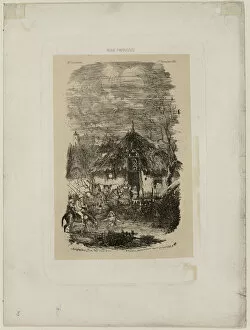 Farm Cottage, from Revue Fantaisiste, 1861. Creator: Rodolphe Bresdin
