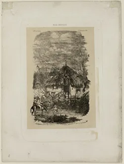Farm Cottage, from Revue Fantaisiste, 1861. Creator: Rodolphe Bresdin Farm Cottage, from Revue Fantaisiste, 1861. Creator: Rodolphe Bresdin