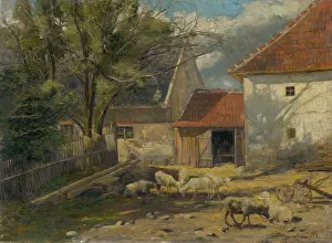 Farm courtyard, 1920-1929. Creator: Ferdinand Kysely