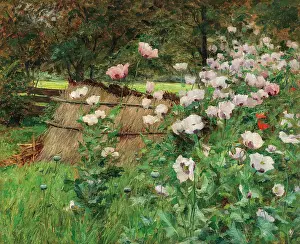 Landscapepostimpressionismpainting Prints: In the farm garden, c1898. Creator: Wisinger-Florian, Olga (1844-1926)