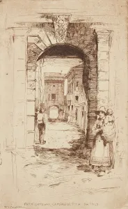 Italy Europe Prints: Farm Gateway, Campagnetta, North Italy, 1896. Creator: David Young Cameron