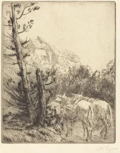 Farm on the Hillside (La ferme sur le coteau). Creator: Alphonse Legros Farm on the Hillside (La ferme sur le coteau). Creator: Alphonse Legros