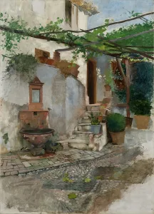 Farm Interior from the South of Spain, late 19th century. Creator: Hugo Birger