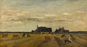 Bretagne Collection: Farm at Kerity, Brittany. Artist: Daubigny, Charles-Francois (1817-1878)