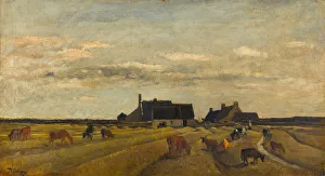 Farm at Kerity, Brittany. Artist: Daubigny, Charles-Francois (1817-1878) Farm at Kerity, Brittany. Artist: Daubigny, Charles-Francois (1817-1878)