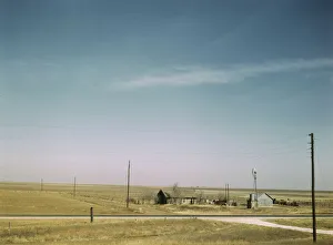 Farm land in Texas panhandle near Amarillo, Texas. Santa Fe R. R. trip, 1943. Creator: Jack Delano