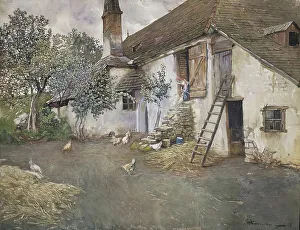 Hens Prints: Farm in Lower Austria, 1914. Creator: Eduard Ameseder