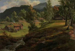 Farm at Lysekloster, 1841. Creator: Johan Christian Dahl