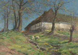 Skane Sweden Prints: Farm in Skåne, 1991. Creator: Erika Jonn