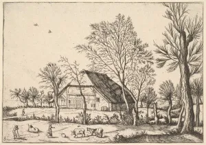 Farm, from The Small Landscapes, 1559-61. Creator: Johannes van Doetecum I Farm, from The Small Landscapes, 1559-61. Creator: Johannes van Doetecum I