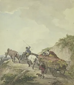 Passenger Prints: Farm wagon in a mountainous landscape, 1790. Creator: Wilhelm von Kobell
