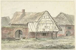 Thatch Collection: Farm with a wall, 1755-1818. Creator: Egbert van Drielst