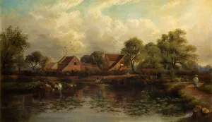 Farm in Wood Lane, Handsworth, 1850-1908. Creator: John Joseph Hughes