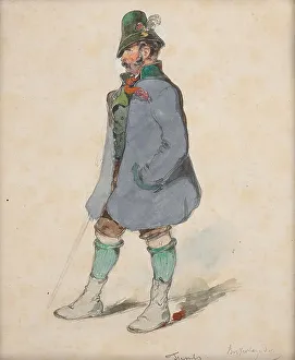 Farmer in Berchtesgadner costume, around 1840. Creator: Johann Friedrich Treml