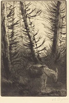 Farmer and His Donkey (Le fermier et son ane). Creator: Alphonse Legros Farmer and His Donkey (Le fermier et son ane). Creator: Alphonse Legros
