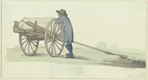 Farmer Prints: A farmer from the Hunsruck region by a cart
