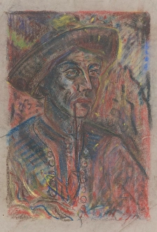 Farmer with a pipe, about 1942. Creator: Arnold Peter Weisz-Kubincan