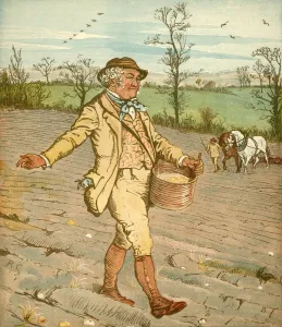 Sowing Prints: The Farmer who sowed the corn, c1878. Creator: Randolph Caldecott