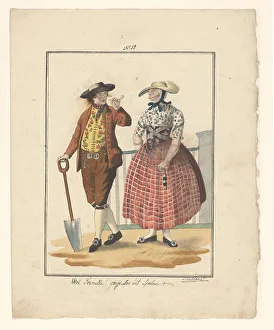 Portman Lg Prints: Farmer and wife of South Beveland, 1803-c.1899. Creator: J. Enklaar