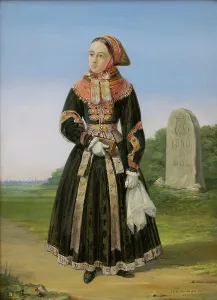 Sunday Best Prints: Farmer woman from Amager, 1843. Creator: Johan Christoffer Boklund