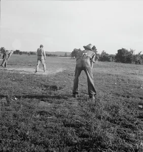 Workwear Prints: Farmers baseball game in the country