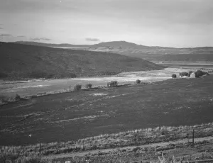 Farmers have just sown their winter wheat, Small Finger Valley, Eastern Oregon, 1939. Creator: Dorothea Lange