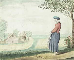 Geesie Ter Burch Prints: Farmers wife in a landscape, 1655. Creator: Gesina ter Borch