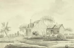 Pen And Ink Drawing Collection: Farmhouse, c. 1770. Creator: Paul Sandby