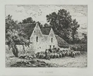 Charlesemile Jacque French Prints: A Farmhouse. Creator: Charles-Emile Jacque (French, 1813-1894)