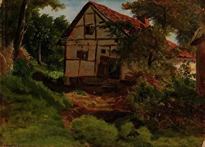 Gustaf Werner Holmberg Prints: Farmhouse in Germany, Study, 1855. Creator: Werner Holmberg