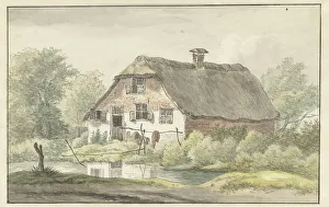 Van Drielst Egbert Prints: Farmhouse with thatched roof, 1755-1818. Creator: Egbert van Drielst