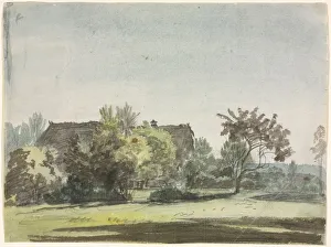 1753 1806 Prints: Farmhouse behind Trees, c. 1790. Creator: Christoph Nathe (German, 1753-1806)