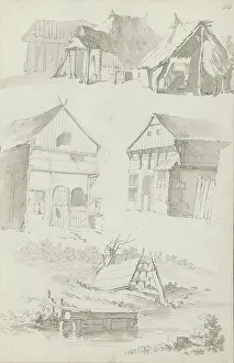 La Thiere Prints: Farms, barns and a landscape with water, c.1780-c.1800. Creator: Bernhard Heinrich Thier