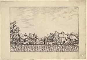 Doetechum Gallery: Farms, ploughed field in the foreground from Praediorum villarum et rusticarum casu