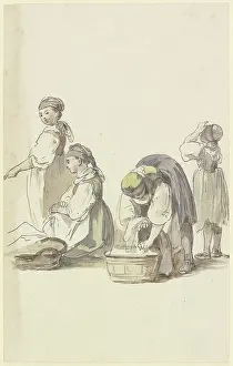 Bending Prints: Four farmwomen, c1771-1772. Creator: Georg Melchior Kraus