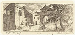 Roulette Prints: The Farmyard, 1859. Creator: Emmanuel Phélippes-Beaulieu
