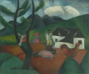 Avant Garde Prints: Farmyard, 1923. Creator: Gejza Schiller