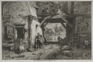 Charles émile Jacque French Gallery: The Farmyard. Creator: Charles-Emile Jacque (French, 1813-1894)