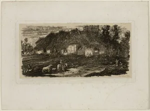 Farmyard, from Revue Fantaisiste, 1861. Creator: Rodolphe Bresdin Farmyard, from Revue Fantaisiste, 1861. Creator: Rodolphe Bresdin
