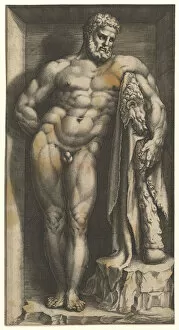 Farnese Hercules Gallery: The Farnese Hercules, late 1570s. Creator: Giorgio Ghisi