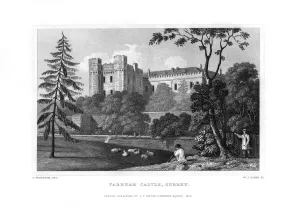 Farnham Castle, Surrey, 1830. Artist: WJ Cooke