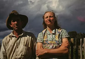 Farmer Gallery: Faro and Doris Caudill, homesteaders, Pie Town, New Mexico, 1940. Creator: Russell Lee