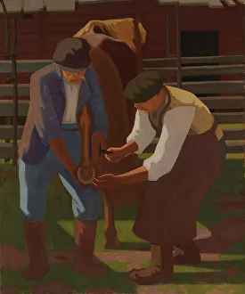 Rissanen Juho Prints: Farriers, 1917. Creator: Juho Rissanen