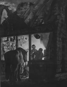 Blacksmiths Shop Gallery: The Farriers Shop, December 1, 1771. Creator: William Pether
