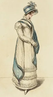 Well Dressed Prints: Fashion Plate (Britania Witzchoura Walking Dress), 1815. Creator: John Bell