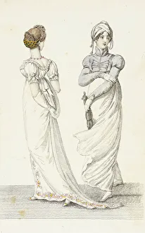 Headdresses Prints: Fashion Plate (Cossack Spencer Parisian Full Dress), 1807. Creator: John Bell