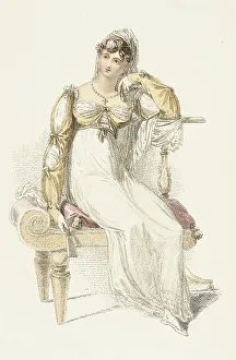 Chaise Longue Prints: Fashion Plate (Evening Dress), 1813. Creator: Unknown